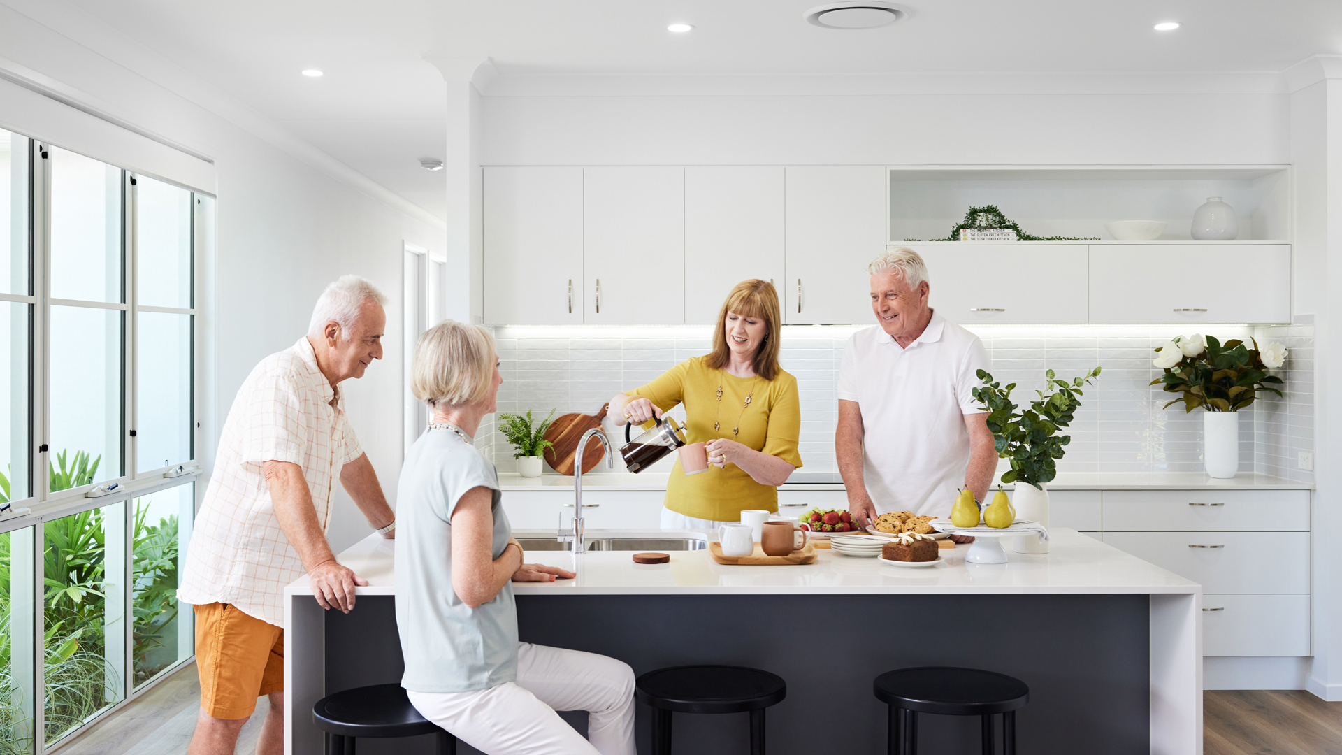 Friends enjoy morning tea together in a Stockland Halcyon home