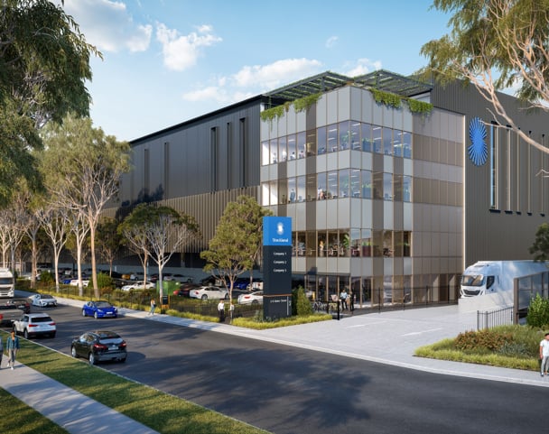 Stockland Momenta render multi-story logistics warehouse